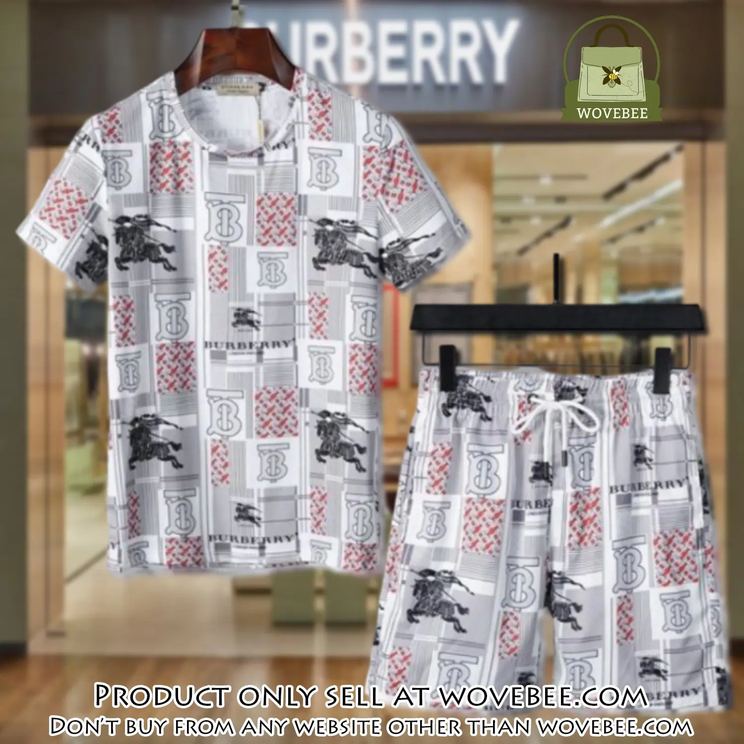 Burberry combo unisex tshirt & short limited luxury outfit cts1031 wvb0318001